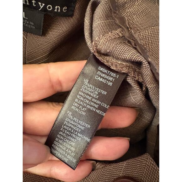 Twentyone Plaid Button Front Belted Pencil Skirt Brown High Waist L (JR) - Picture 6 of 7